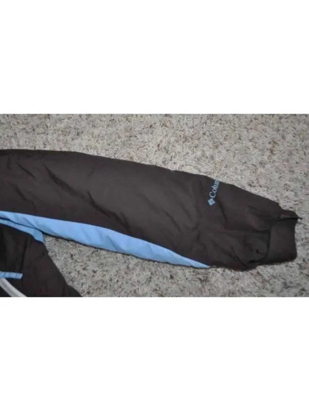 Columbia Winter Jacket Boys 14/16 Blue Brown Hooded Water Resistant Snow Ski